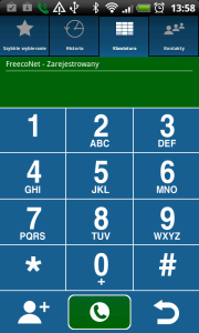 Obraz przedstawiający ekran z panelem numerycznym w aplikacji Cloud Softphone.