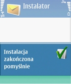 Obraz przedstawiający ekran telefonu z komunikatem potwierdzającym instalację aplikacji Fring.